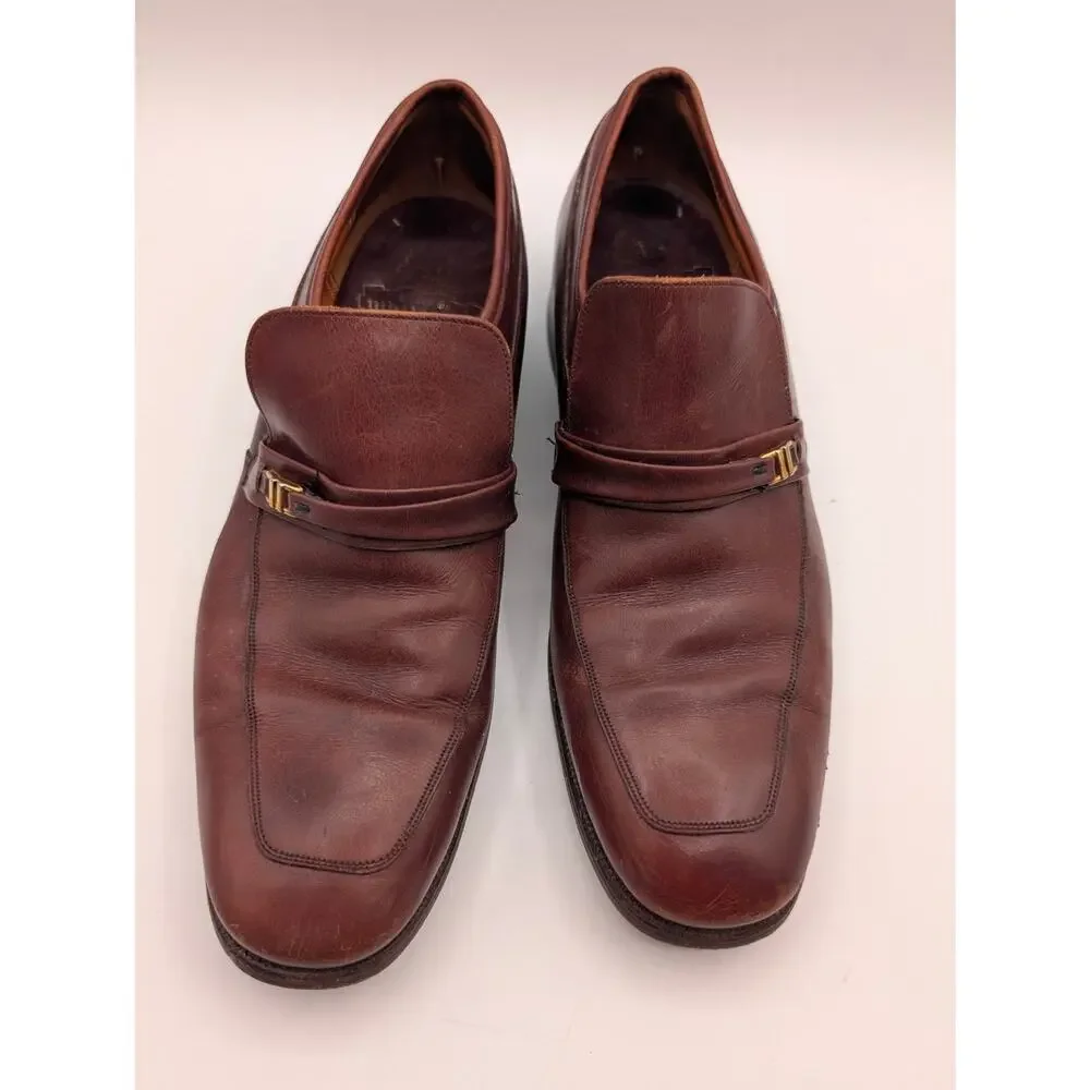 Whitehall Vintage Leather Buckle Loafers Brown US 11.5 B UK 10.5 C Narrow